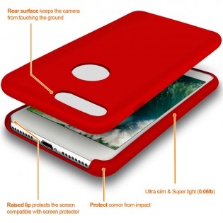 Чехол накладка Xiaomi Guildford Liquid Silicone Magnetic Plug iPhone 7 Plus Red